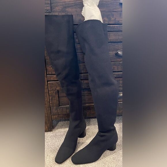 M. M. Lafleur Black Nina Knit Boots - Picture 5 of 15